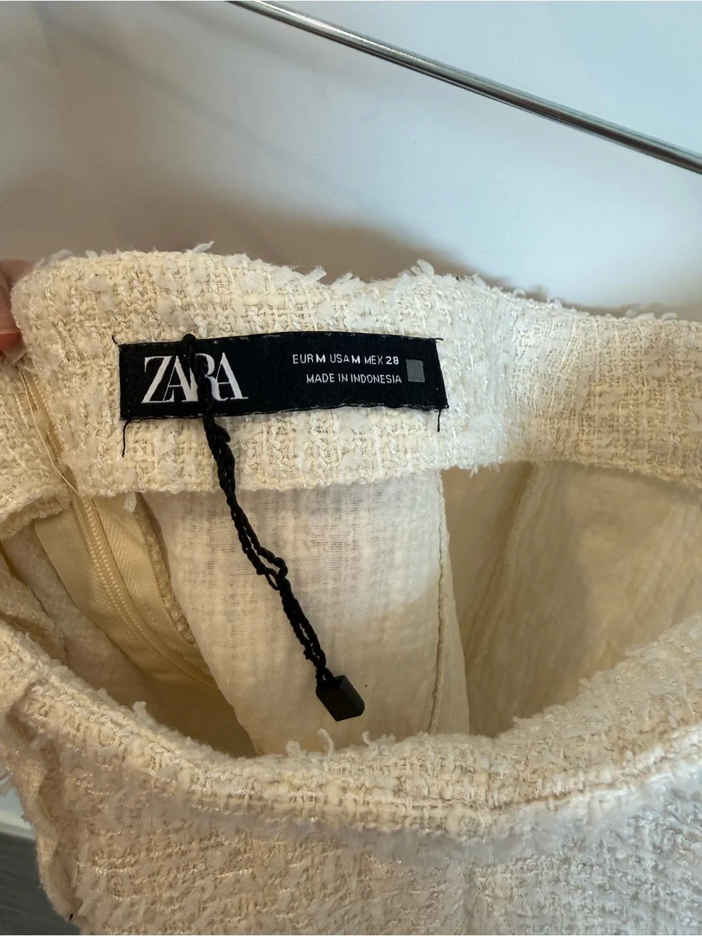 Zara Cream Tweed Mini Skirt